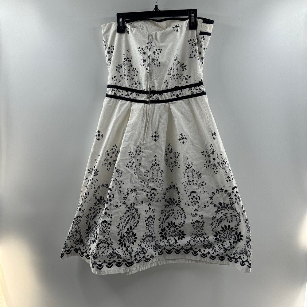 Studio Y Strapless Black & White Dress Size Medium Fit & Flare - Picture 5 of 9